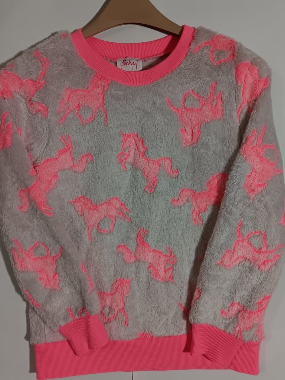 PINKY LOS ANGELES - UNICORN DESIGN SWEATER - FOR GIRLS SIZE 7 - MULTICOLOR.